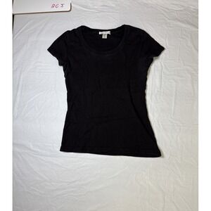 Womens Susan Bristol Black short sleeve blouse, size small